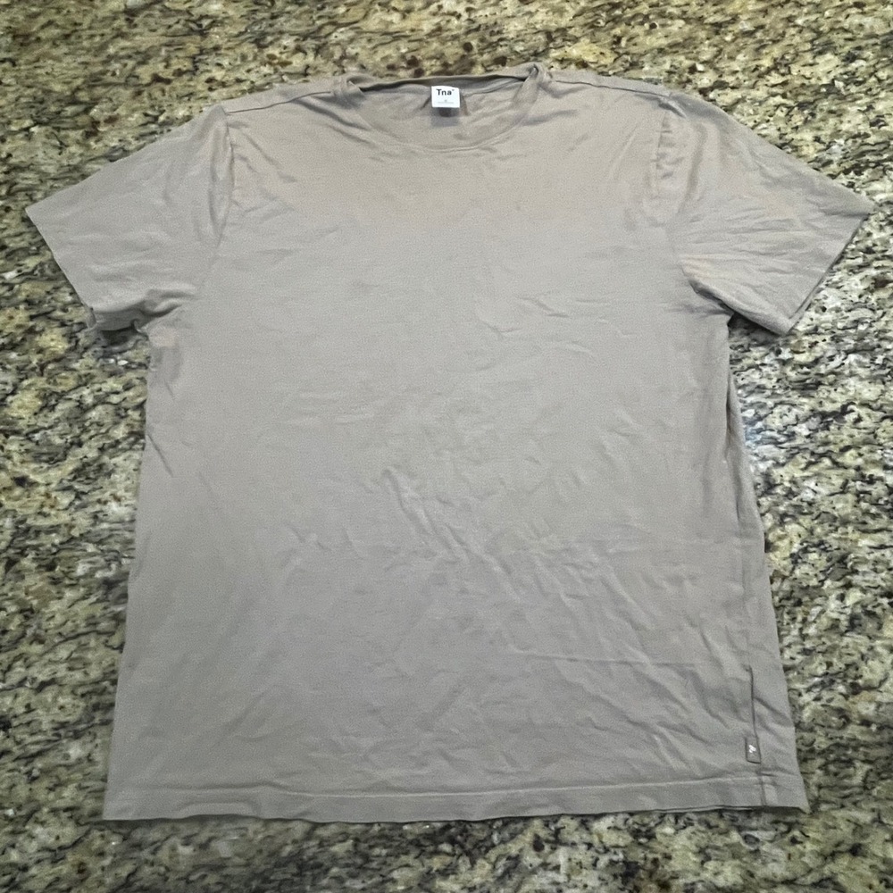 Tna Aritzia Men Short Sleeve Crew Neck T-Shirt Taupe Brown Size Medium